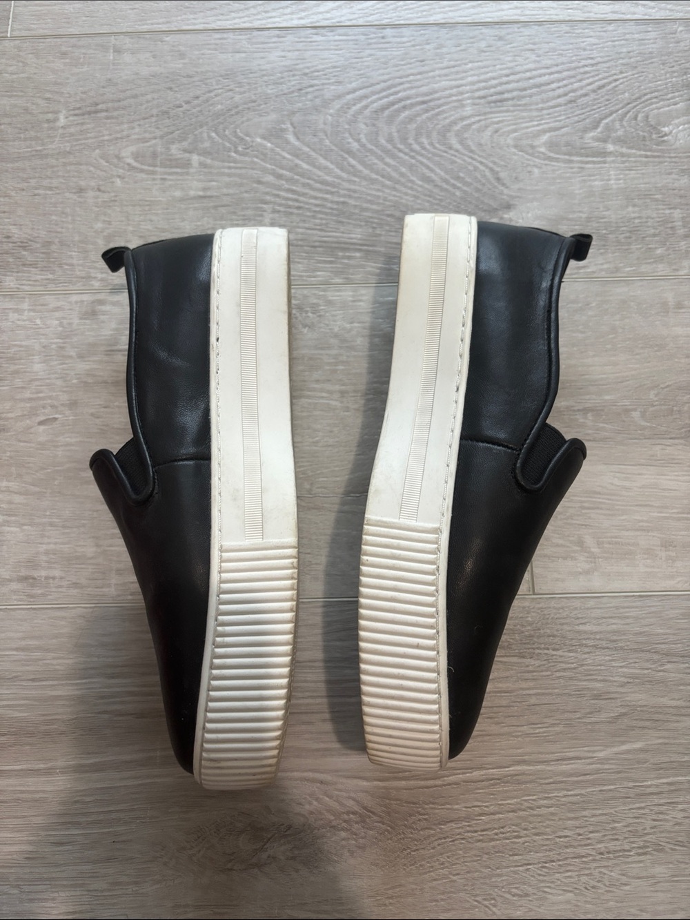 Halogen Black Leather Slip-On Platform Sneakers size 9